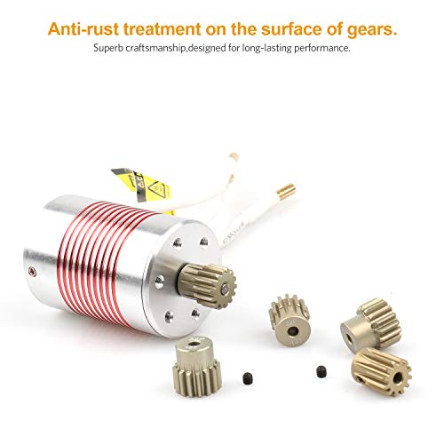 5-Pack 32DP 540 Motor Pinion Gears (12T-16T) 3.175mm Shaft for 1/10 RC Cars - Aluminum 7075