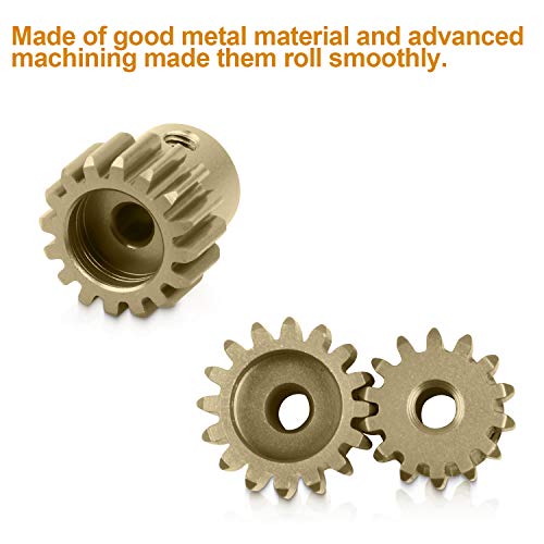5-Pack 32DP 540 Motor Pinion Gears (12T-16T) 3.175mm Shaft for 1/10 RC Cars - Aluminum 7075