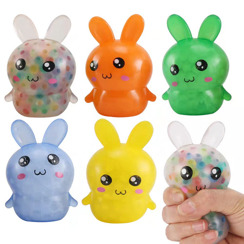 5-Pack Squishy Easter Bunny Stress Balls – Fidget Toys for Easter Baskets and Stress Relief