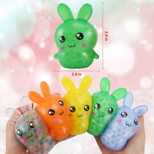 5-Pack Squishy Easter Bunny Stress Balls – Fidget Toys for Easter Baskets and Stress Relief