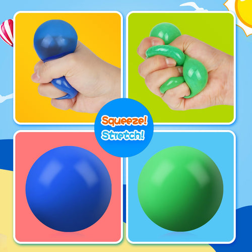 5-Pack Stress Balls for Adults – 2.36-Inch Squeeze Balls with 5 Textures, Non-Toxic Silicone