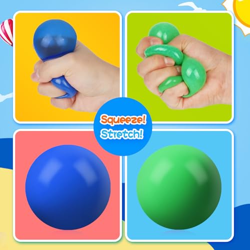 5-Pack Stress Balls for Adults – 2.36-Inch Squeeze Balls with 5 Textures, Non-Toxic Silicone