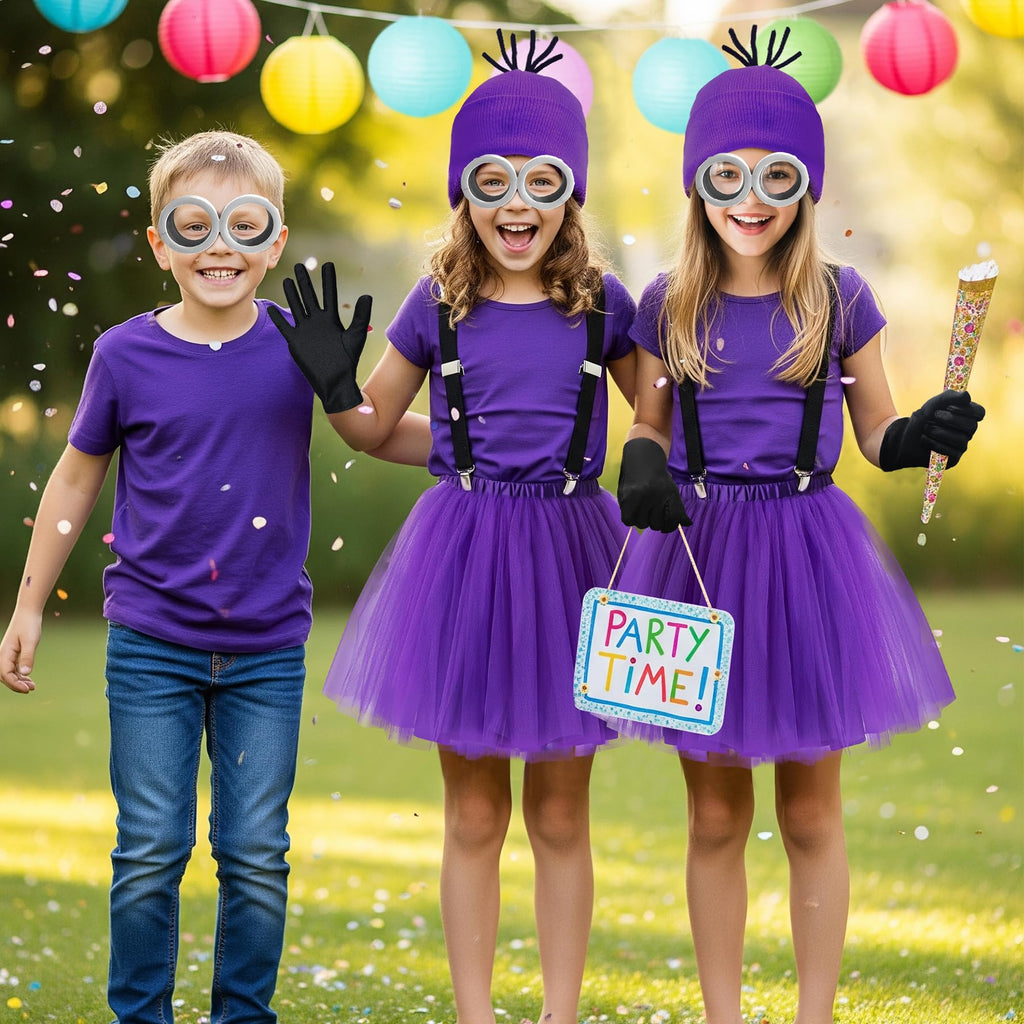 5-Piece Girls Halloween Costume Set: Goggles, Beanie, Tutu, Suspenders, Gloves