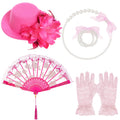 5-Piece Girls Tea Party Set: Hat, Gloves, Fan, Necklace & Bracelet