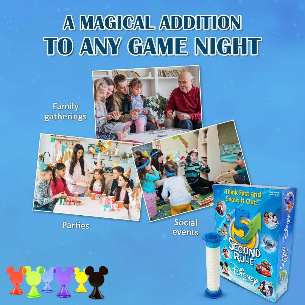 5 Second Rule Disney Edition: Fast-Paced Family Card Game with 300 Disney Questions for Ages 6+