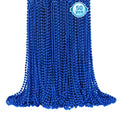 50 Blue Bead Necklaces - 33" Mardi Gras Parade Throws for Patriotic Holidays & Parties