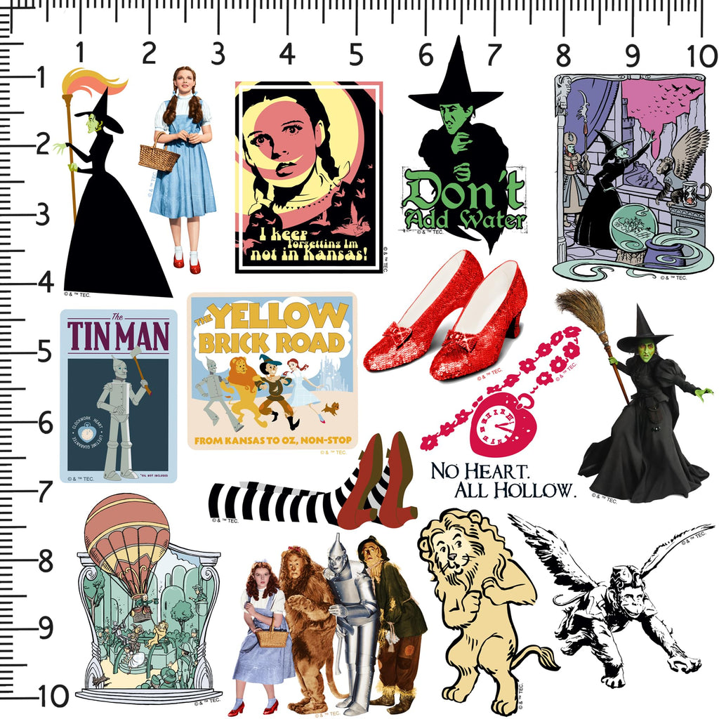 50 Classic Wizard of Oz Die-Cut Vinyl Stickers – Dorothy, Tin Man, Emerald City & More