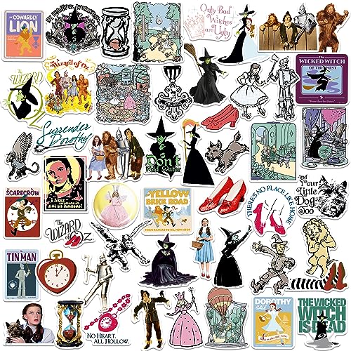 50 Classic Wizard of Oz Die-Cut Vinyl Stickers – Dorothy, Tin Man, Emerald City & More