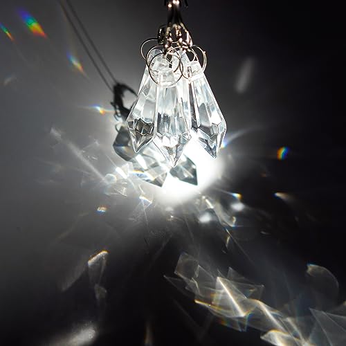 50 Clear Crystal Icicle Pendants – 38mm K9 Chandelier Prisms for DIY Projects