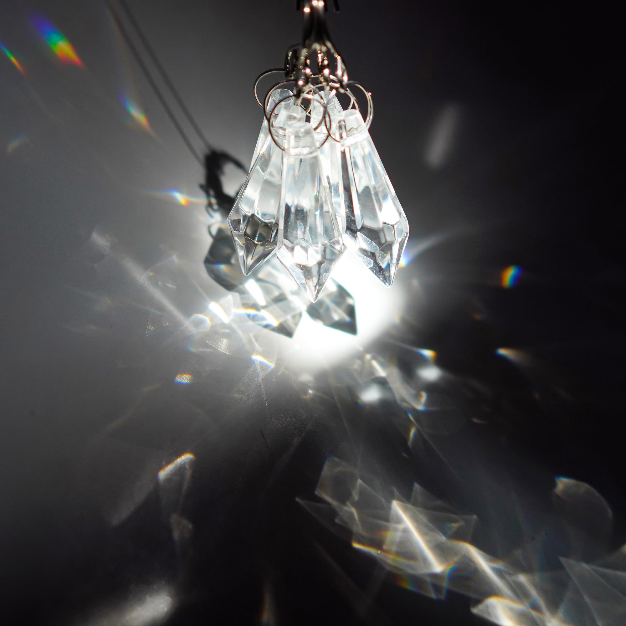 50 Clear Crystal Icicle Pendants – 38mm K9 Chandelier Prisms for DIY Projects
