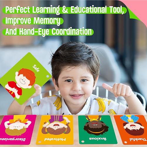 50 Emotions Flashcards with Coping Skills for Kids – Double-Sided Feelings Cards for Autism, ADHD, Therapy, and Home Learning
