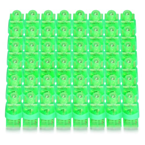 50 Green LED Finger Lights for Kids - Bulk Party Favors, Glow in the Dark Rave Toys