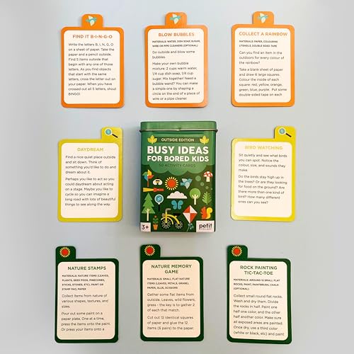 50 Outdoor Activity Cards for Kids – Petit Collage Busy Ideas Tin