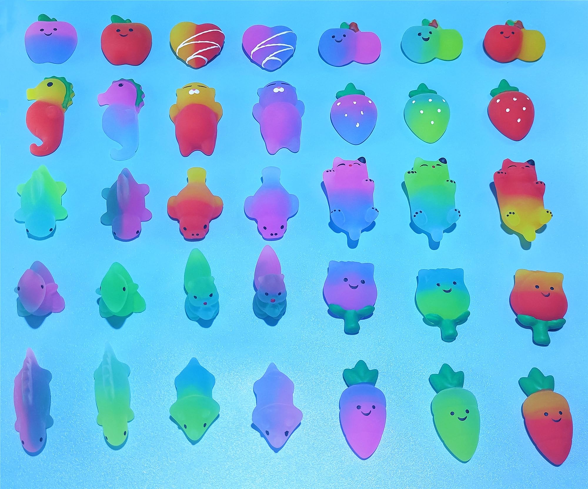 50 Pack Gradient Mochi Squishy Toys – Stress Relief Sensory Fidgets for Kids Party Favors, Classroom Prizes, Goodie Bags