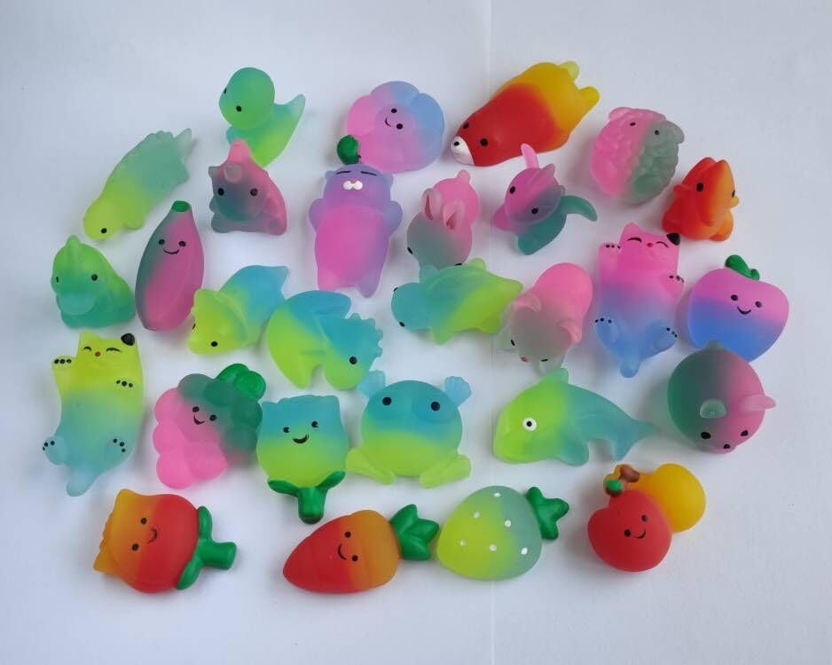 50 Pack Gradient Mochi Squishy Toys – Stress Relief Sensory Fidgets for Kids Party Favors, Classroom Prizes, Goodie Bags