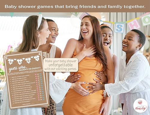 50-Pack Guess Who Mommy or Daddy Baby Shower Game Cards – Gender Neutral, Easy to Play