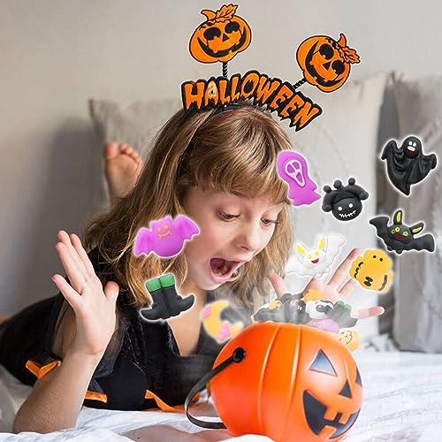 50 Pack Halloween Mochi Squishy Toys - Mini Squeeze Stress Reliever Party Favors for Kids