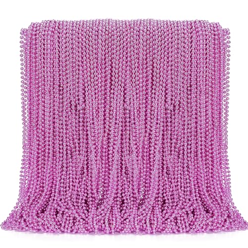 50-Pack Metallic Mardi Gras Bead Necklaces – 33-Inch Plastic Party Favors for Parades, Weddings & Celebrations