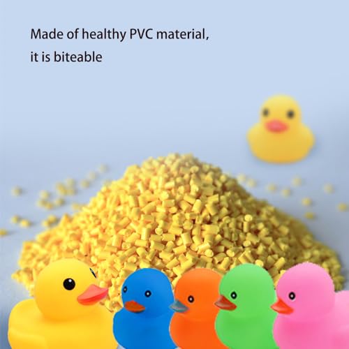 50 Pack Multicolor Mini Rubber Ducks – Squeaky Float Bath Toys for Kids