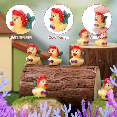 50 Pcs Mini Mermaid Resin Duck Figurines – Bulk Party Favors