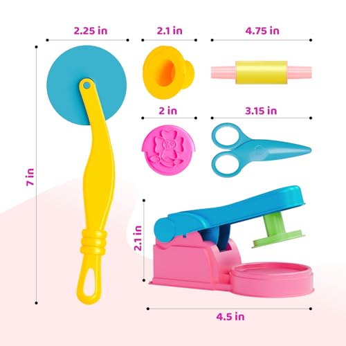 50-Piece Dough Tools Set for Kids – Playdough Accessories with Molds, Rollers, Cutters, and Storage Bag