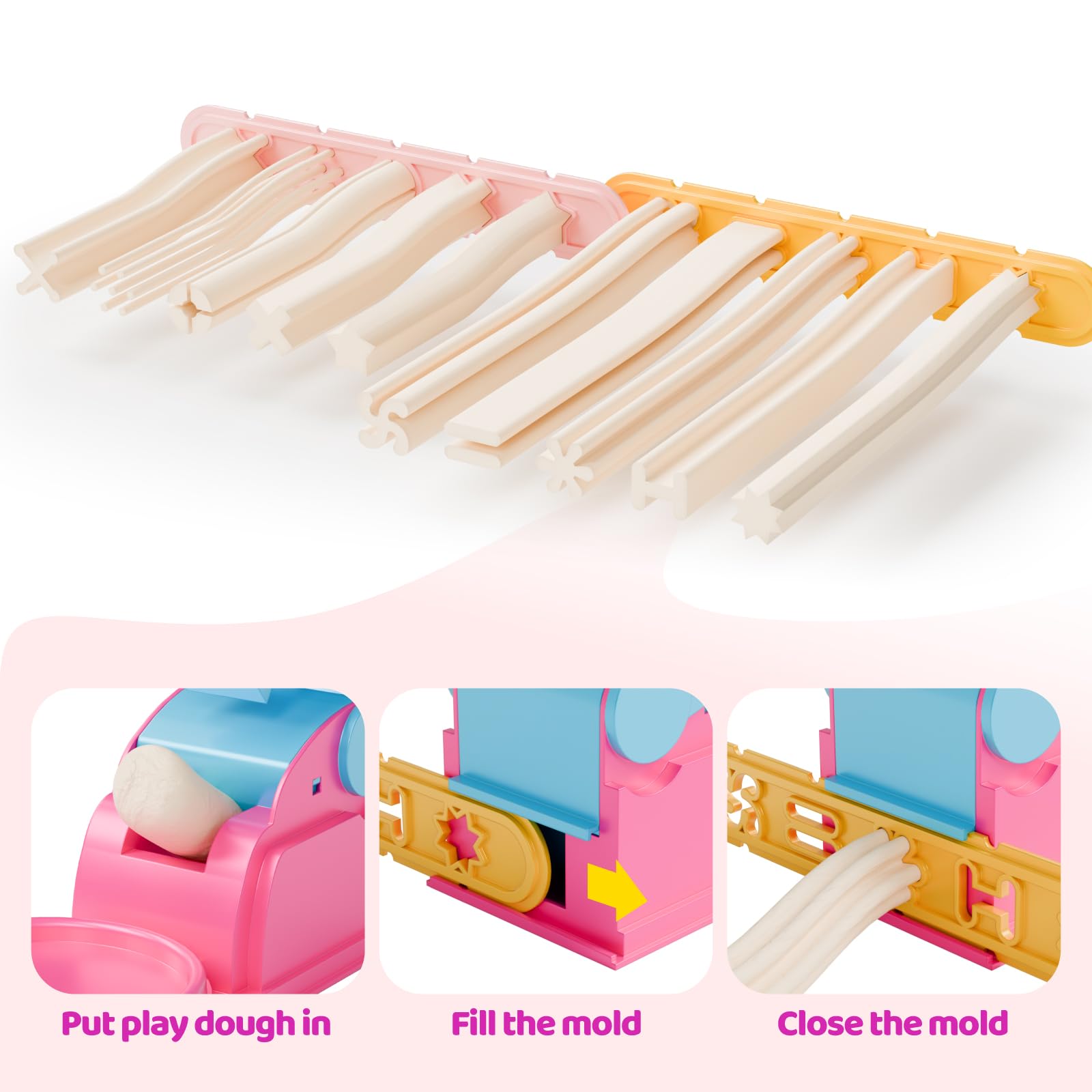 50-Piece Dough Tools Set for Kids – Playdough Accessories with Molds, Rollers, Cutters, and Storage Bag