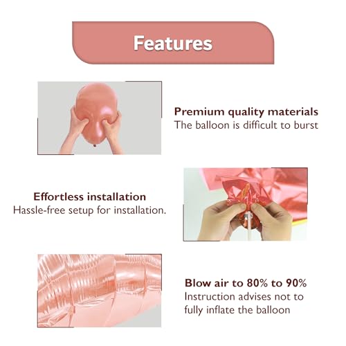 50-Piece Rose Gold Birthday Party Decoration Kit for Women – Banner, Balloons & Fringe Curtains