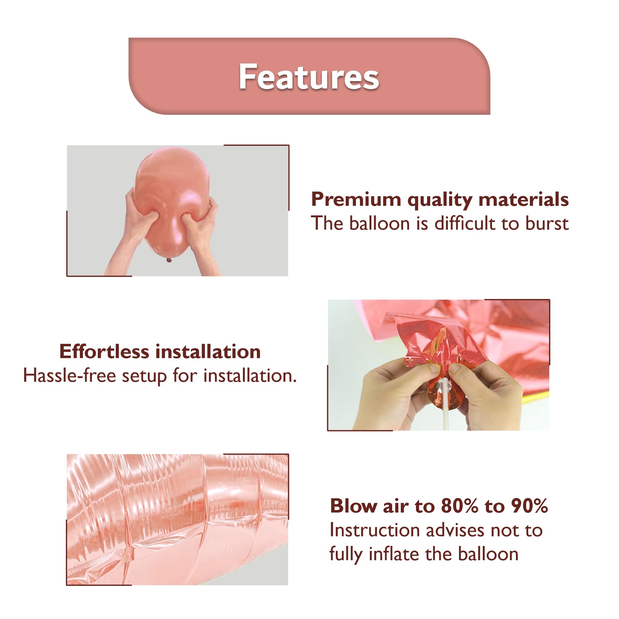 50-Piece Rose Gold Birthday Party Decoration Kit for Women – Banner, Balloons & Fringe Curtains