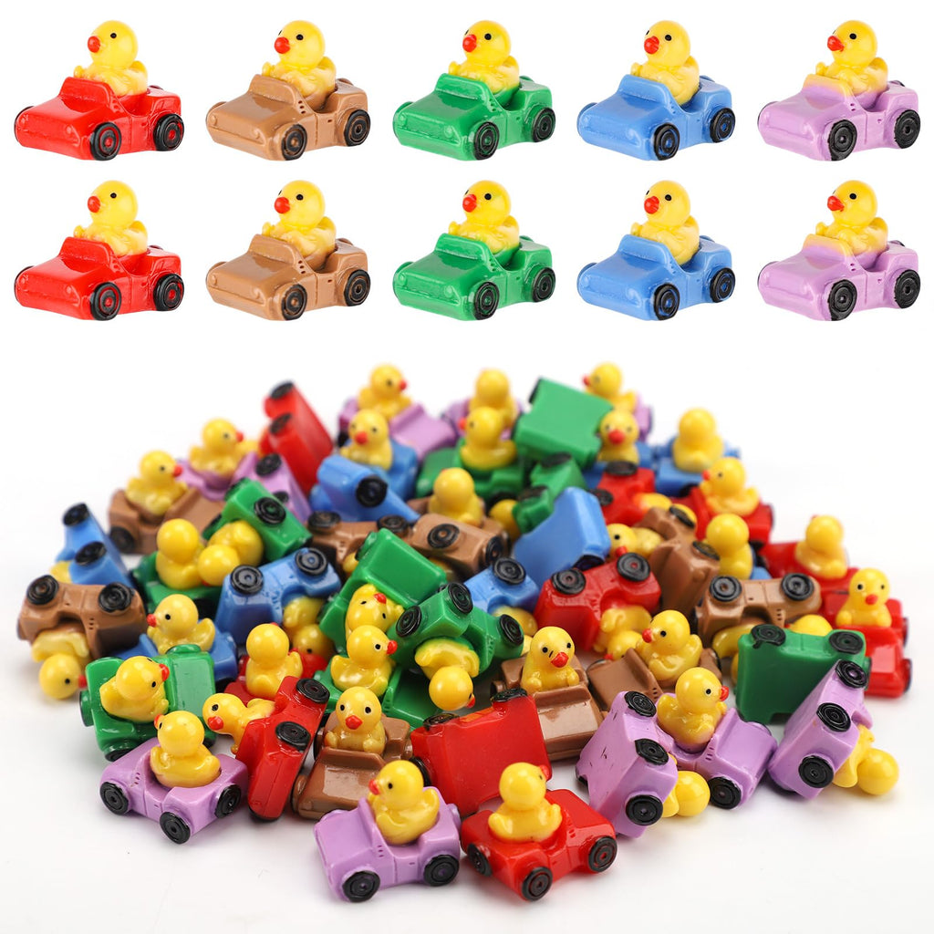 50 Tiny Resin Ducks – Multicolor Miniature Duck Figures for Garden, Dollhouse, and DIY Crafts