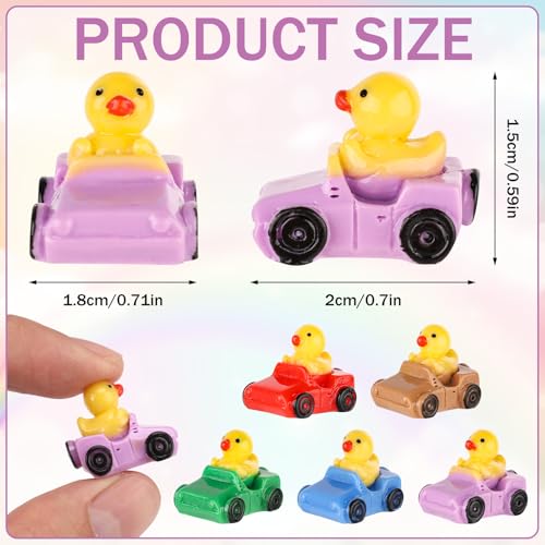 50 Tiny Resin Ducks – Multicolor Miniature Duck Figures for Garden, Dollhouse, and DIY Crafts