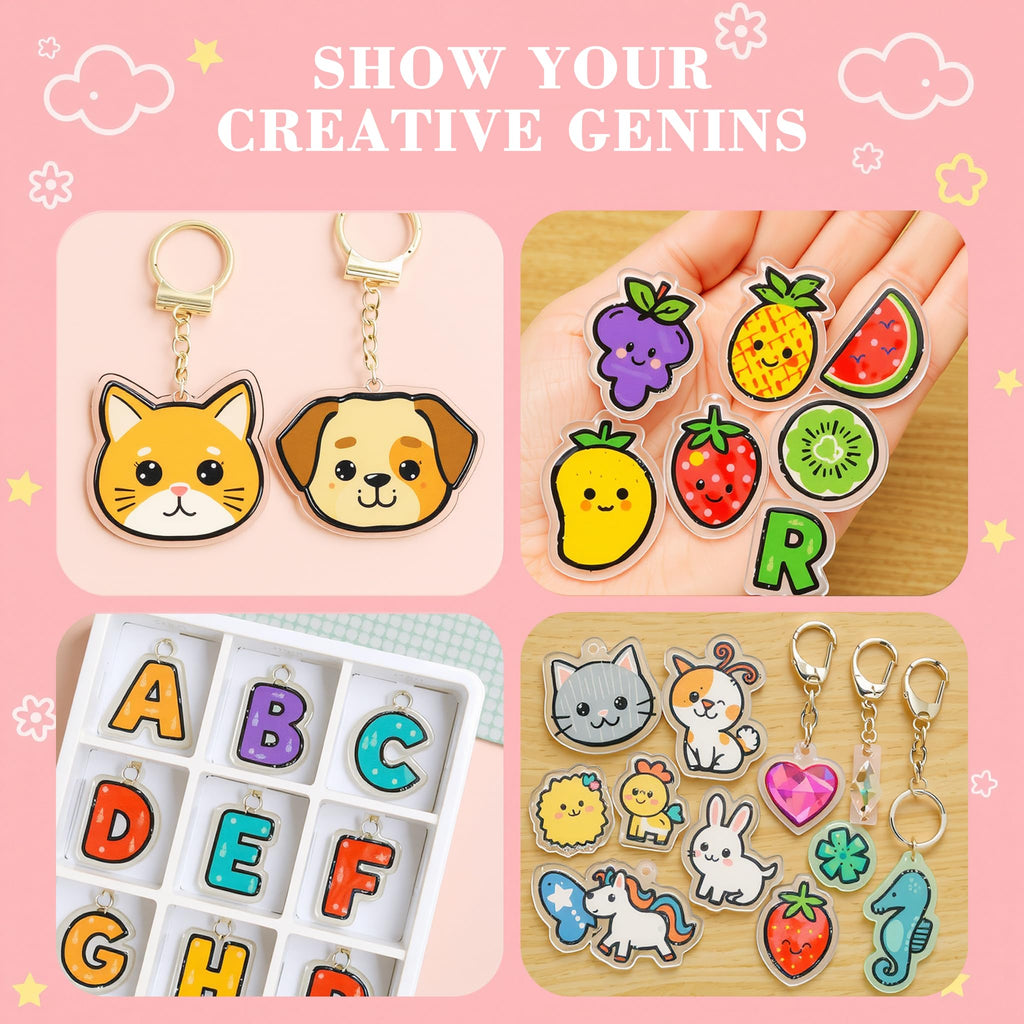 50 Transparent Shrink Plastic Sheets – 5.8x4.1 Inches for DIY Keychains and Crafts