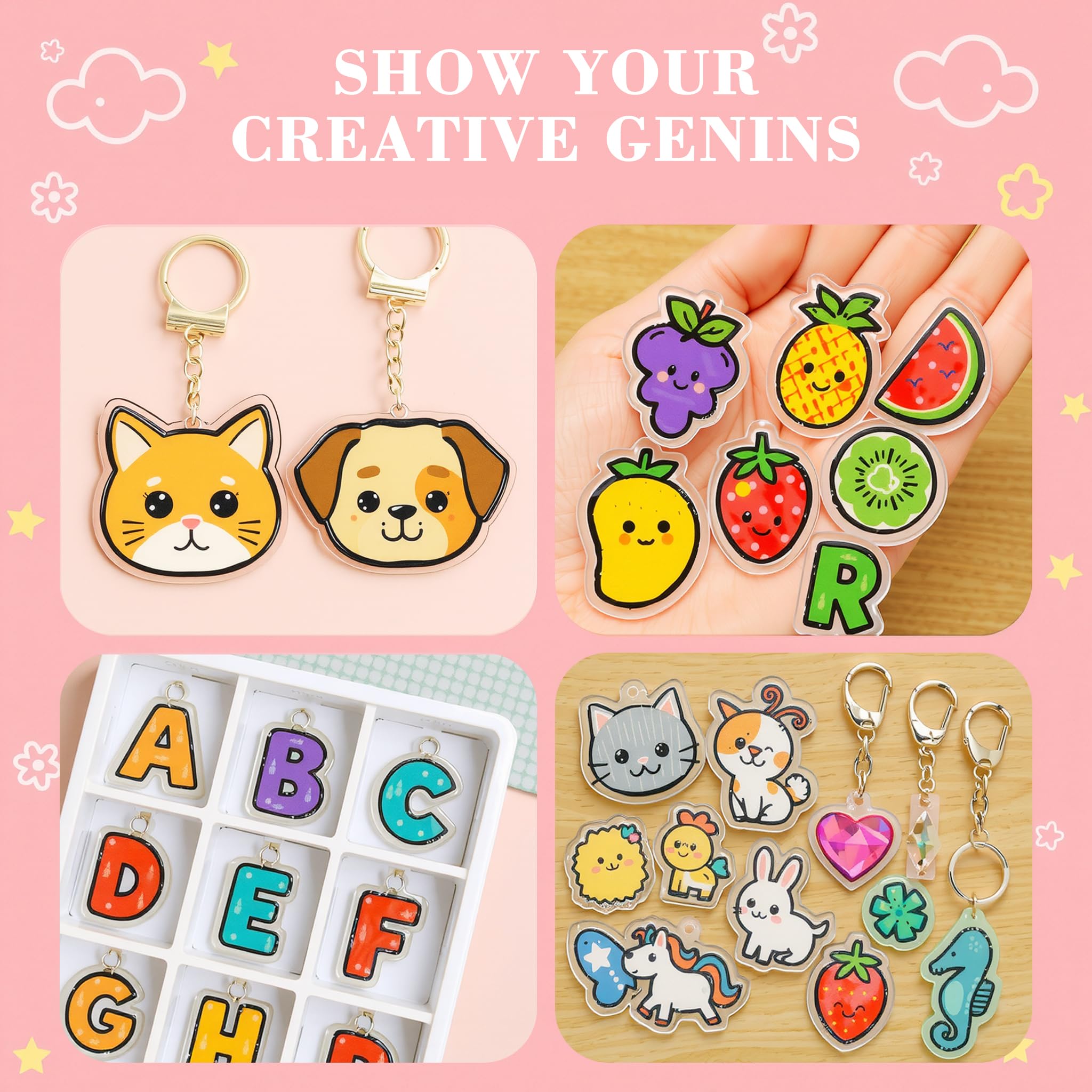 50 Transparent Shrink Plastic Sheets – 5.8x4.1 Inches for DIY Keychains and Crafts
