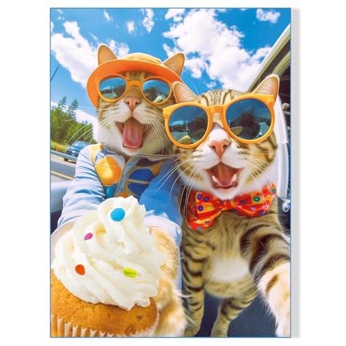 500-Piece Cats Selfie Jigsaw Puzzle – Non-Toxic Recycled Material, 20.5x15 Inches