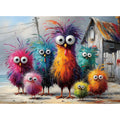 500-Piece Chicken Jigsaw Puzzle – Beach Coop Scene with Lettered Backs and Poster