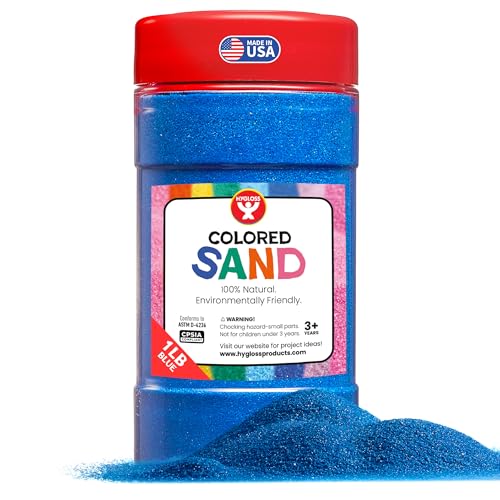 Hygloss Blue Craft Sand: Vibrant 1 lb Fine Sand for Sensory Play & Sand Art Projects – Kid-Safe Ages 3+
