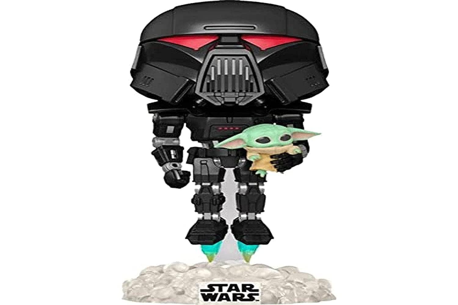 Funko Pop! Star Wars: The Mandalorian – Dark Trooper with Grogu #488 (Glow-in-the-Dark Exclusive)