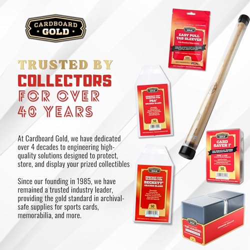 Cardboard Gold BGS Graded Card Sleeves | 50 Crystal Clear Resealable Slab Protectors – Precision Cut for Beckett Slabs
