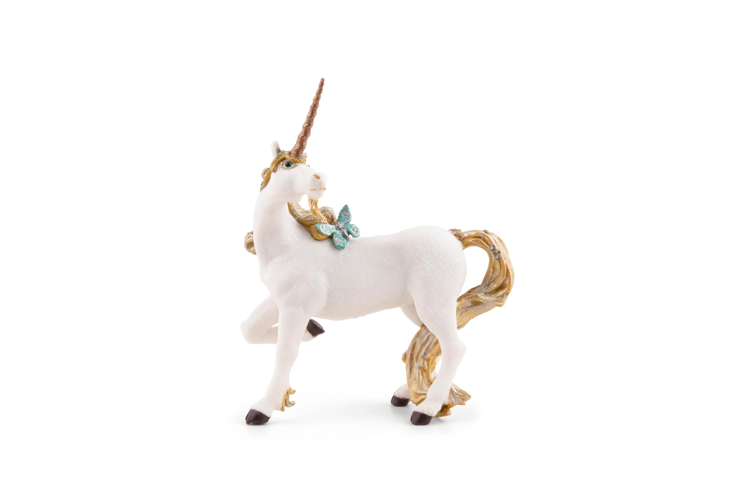 Papo Hand-Painted Unicorn Toy Figure – 5-Inch Collectible with Golden Horn & Butterfly Detail