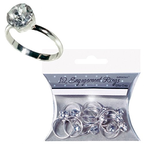 Dazzling Silver Engagement Rings (12 Pack) – Shine at Bridal Showers & Bachelorette Parties