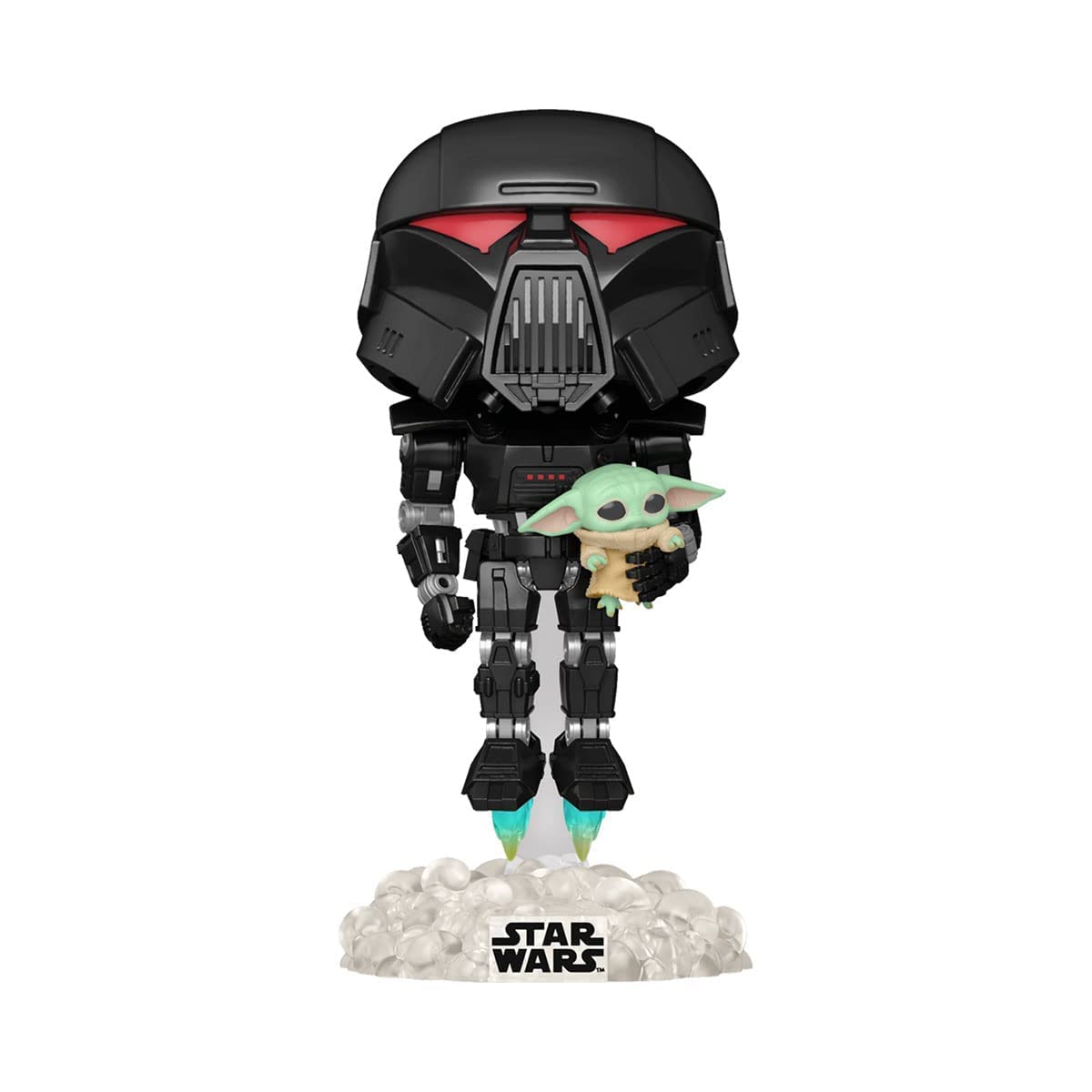 Funko Pop! Star Wars: The Mandalorian – Dark Trooper with Grogu #488 (Glow-in-the-Dark Exclusive)
