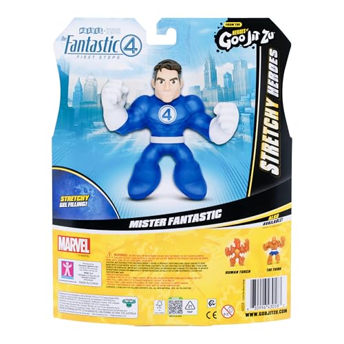 Heroes of Goo Jit Zu Mister Fantastic Stretch Action Figure – Marvel The Fantastic 4 First Steps, 4.5-Inch Gel-Filled Superhero Toy