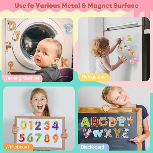 52-Piece Animal Alphabet Magnets Set – 26 Animals & 26 Letters for Toddlers (Ages 3-5) | FSC-Certified Paper