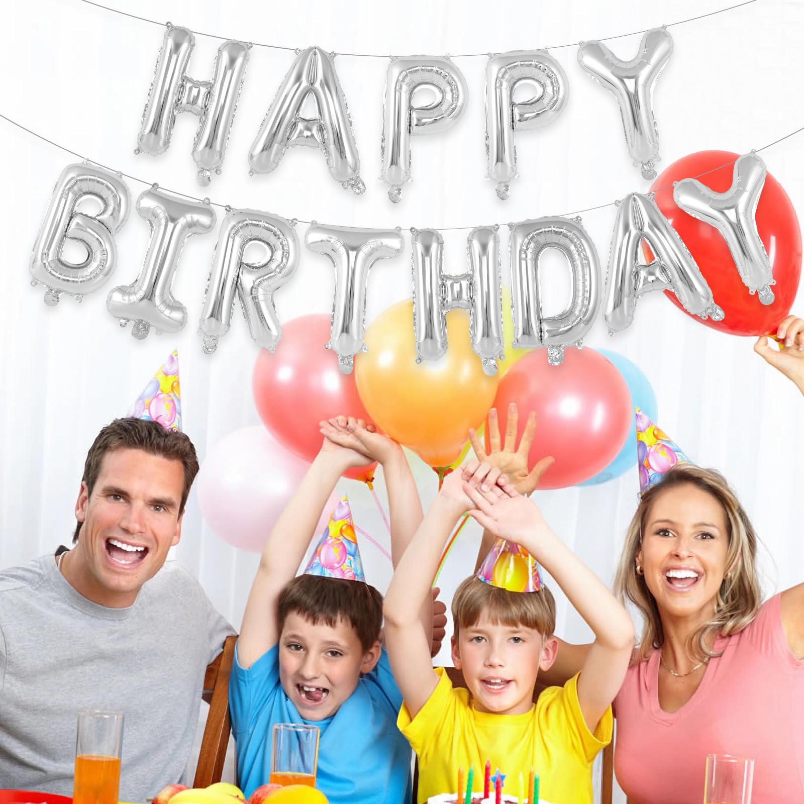 52-Piece Silver Foil Letter Balloons Set – 16 Inch Alphabet Balloons A-Z for Custom Phrases