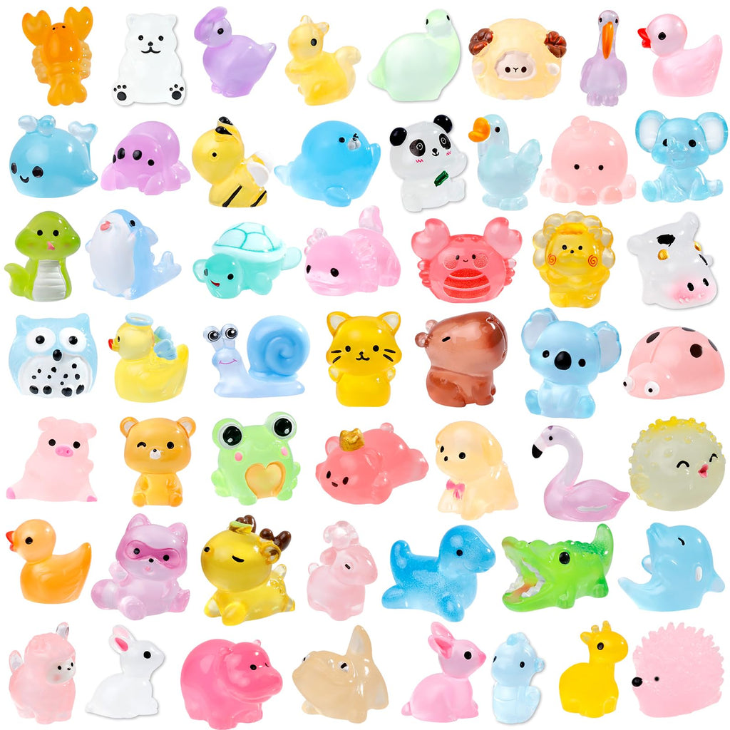 52 Unique Luminous Mini Resin Animals – Glow in the Dark Figurines for Fairy Gardens & Hide-and-Seek