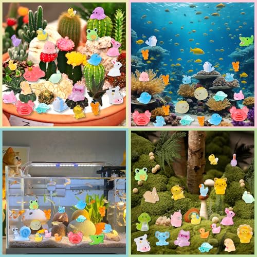52 Unique Luminous Mini Resin Animals – Glow in the Dark Figurines for Fairy Gardens & Hide-and-Seek