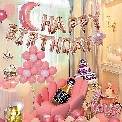 52pc Rose Gold Letter Balloons – Customizable A-Z Foil Balloons for Parties
