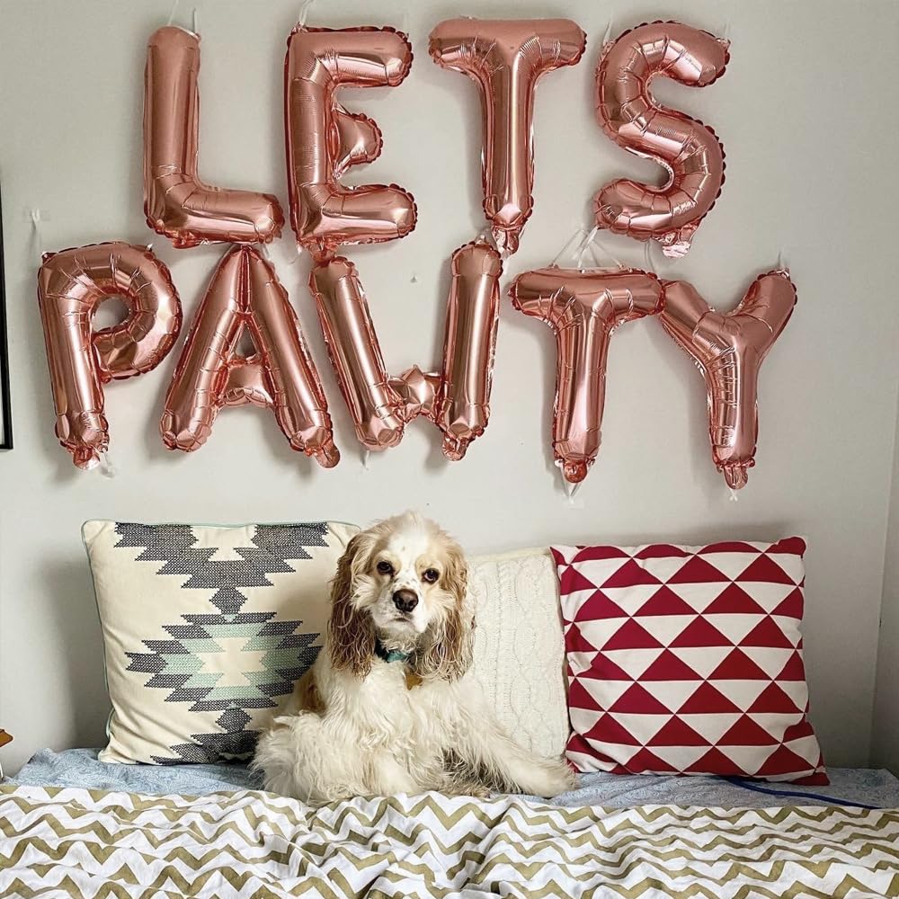 52pc Rose Gold Letter Balloons – Customizable A-Z Foil Balloons for Parties