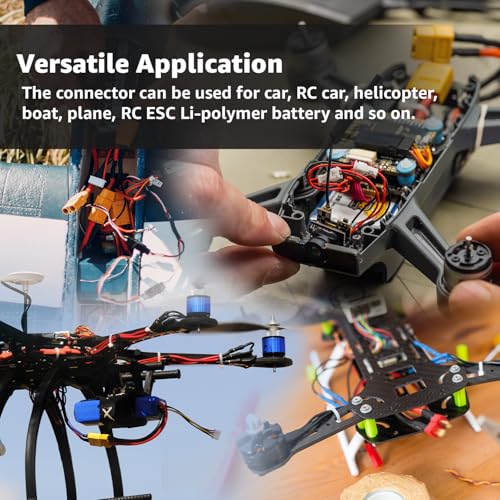 52pcs T-Plug XT60 EC3 Connector Kit with 14 AWG Silicone Wire & Heat Shrink for RC LiPo Batteries