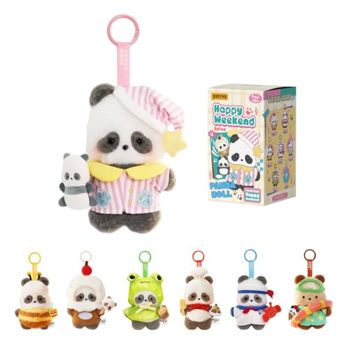52TOYS Panda Roll Happy Weekend Series Blind Box Plush Toy – Random Soft Collectible Figure, 5.5–5.9 Inches