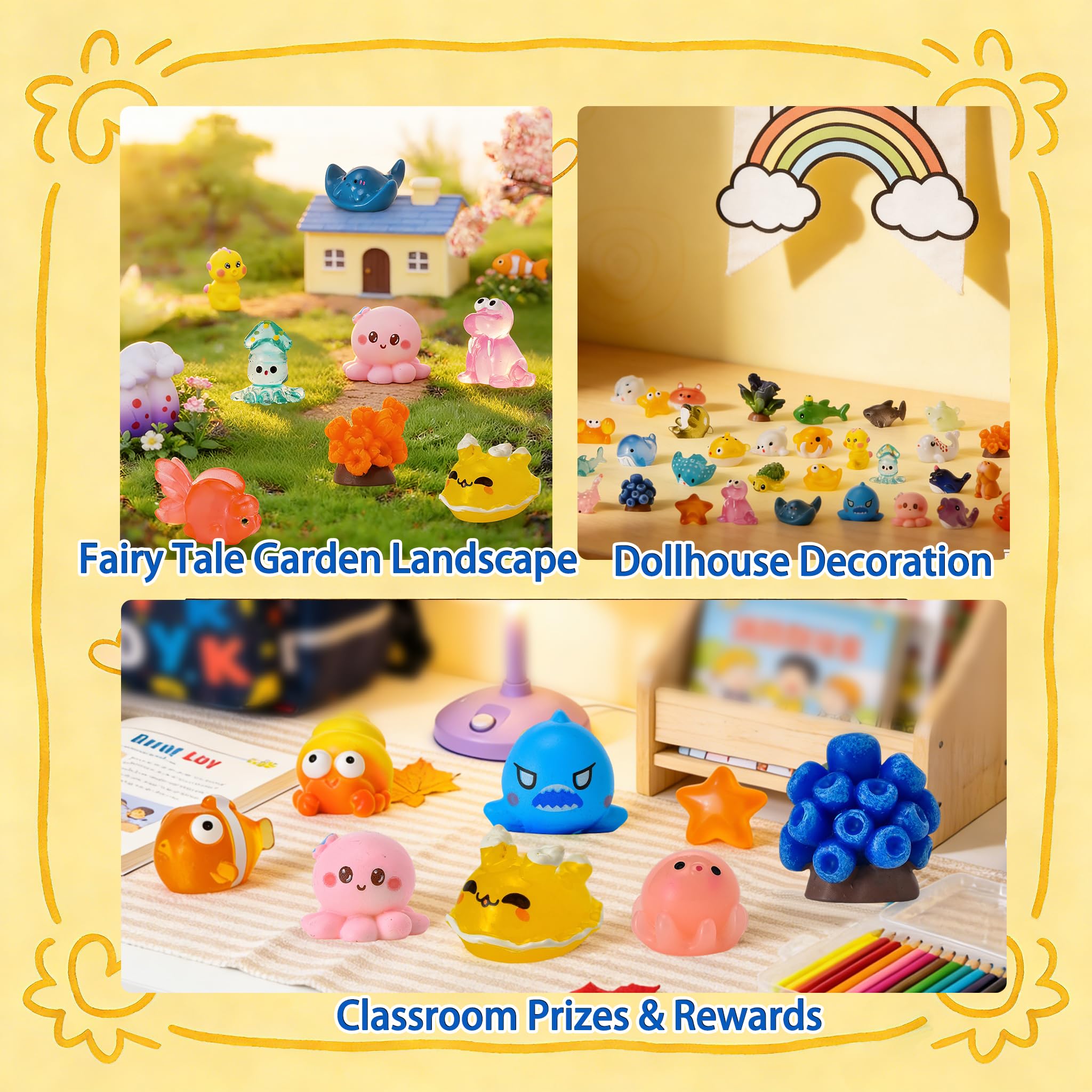 56-Piece Mini Ocean Resin Animals Set – Tiny Sea Creatures for Fairy Gardens, Fish Tanks, and DIY Crafts